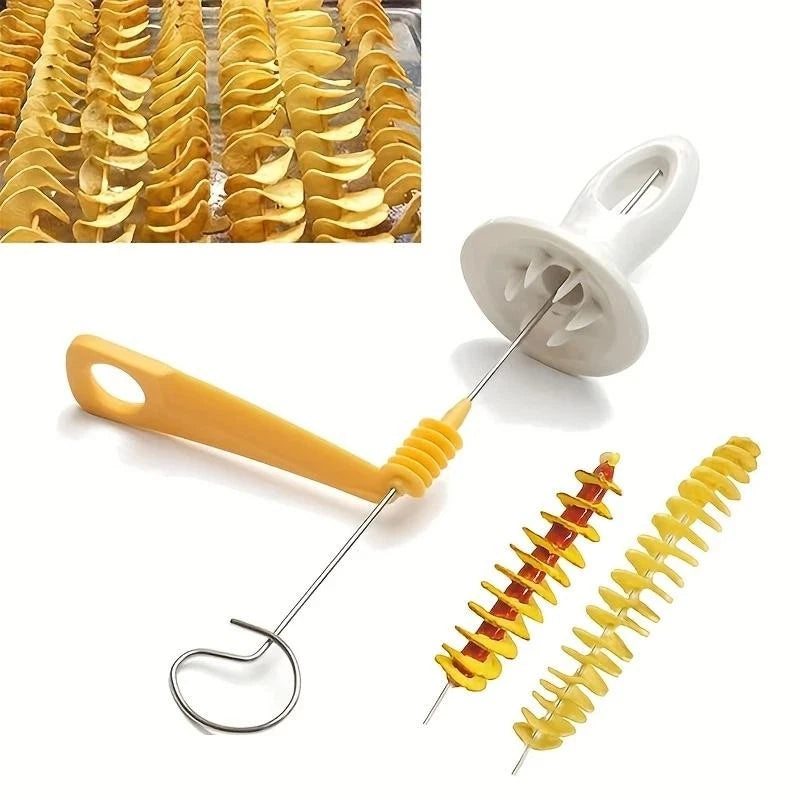 6Pcs Stainless Steel Vegetable Spiralizer Cutter Potato Carrot Kitchen Tool