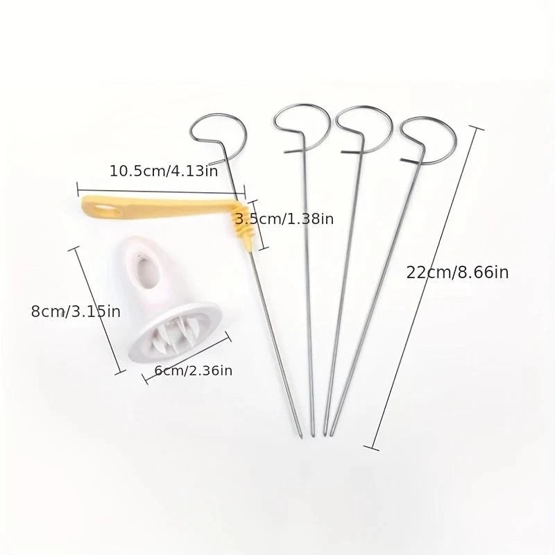 6Pcs Stainless Steel Vegetable Spiralizer Cutter Potato Carrot Kitchen Tool