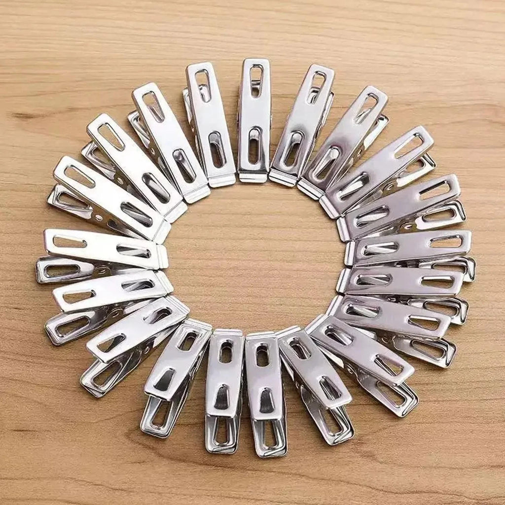 20pcs Super Strong Stainless Steel Clothes Pegs Washing Line Laundry Clip Garden