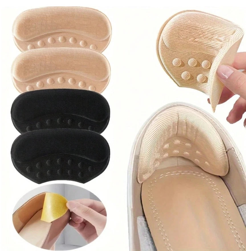 4 Pcs Heel Grips Pads Liner Cushions For Loose Shoes Pair Adhesive Foot Care