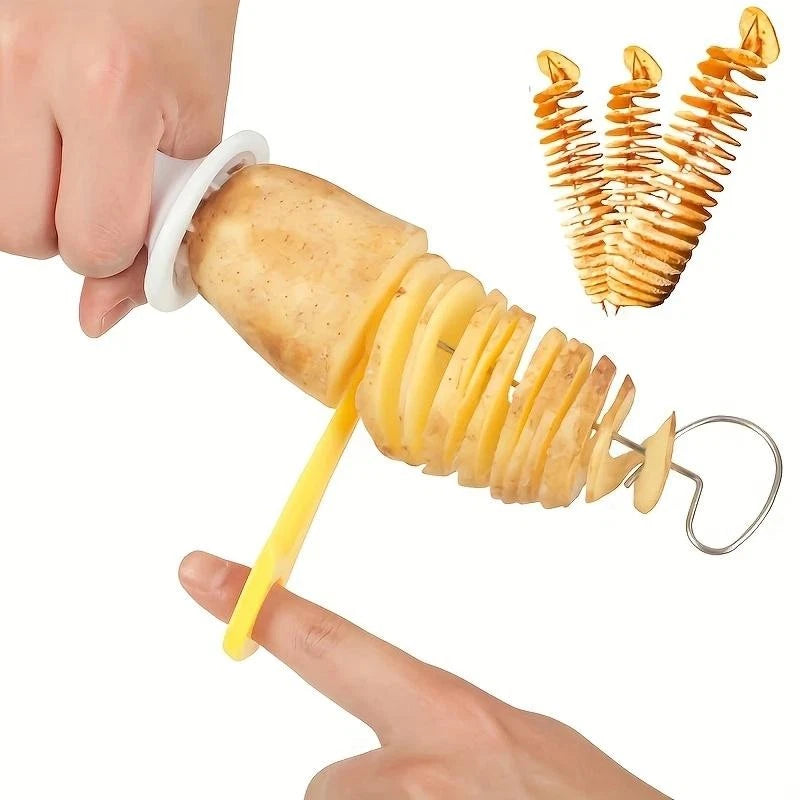 6Pcs Stainless Steel Vegetable Spiralizer Cutter Potato Carrot Kitchen Tool