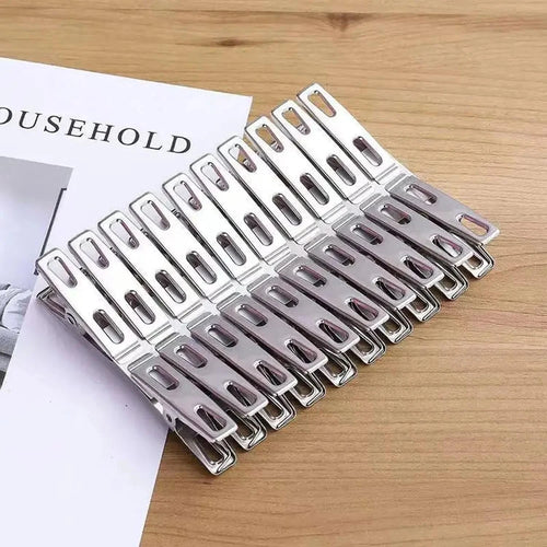 20pcs Super Strong Stainless Steel Clothes Pegs Washing Line Laundry Clip Garden